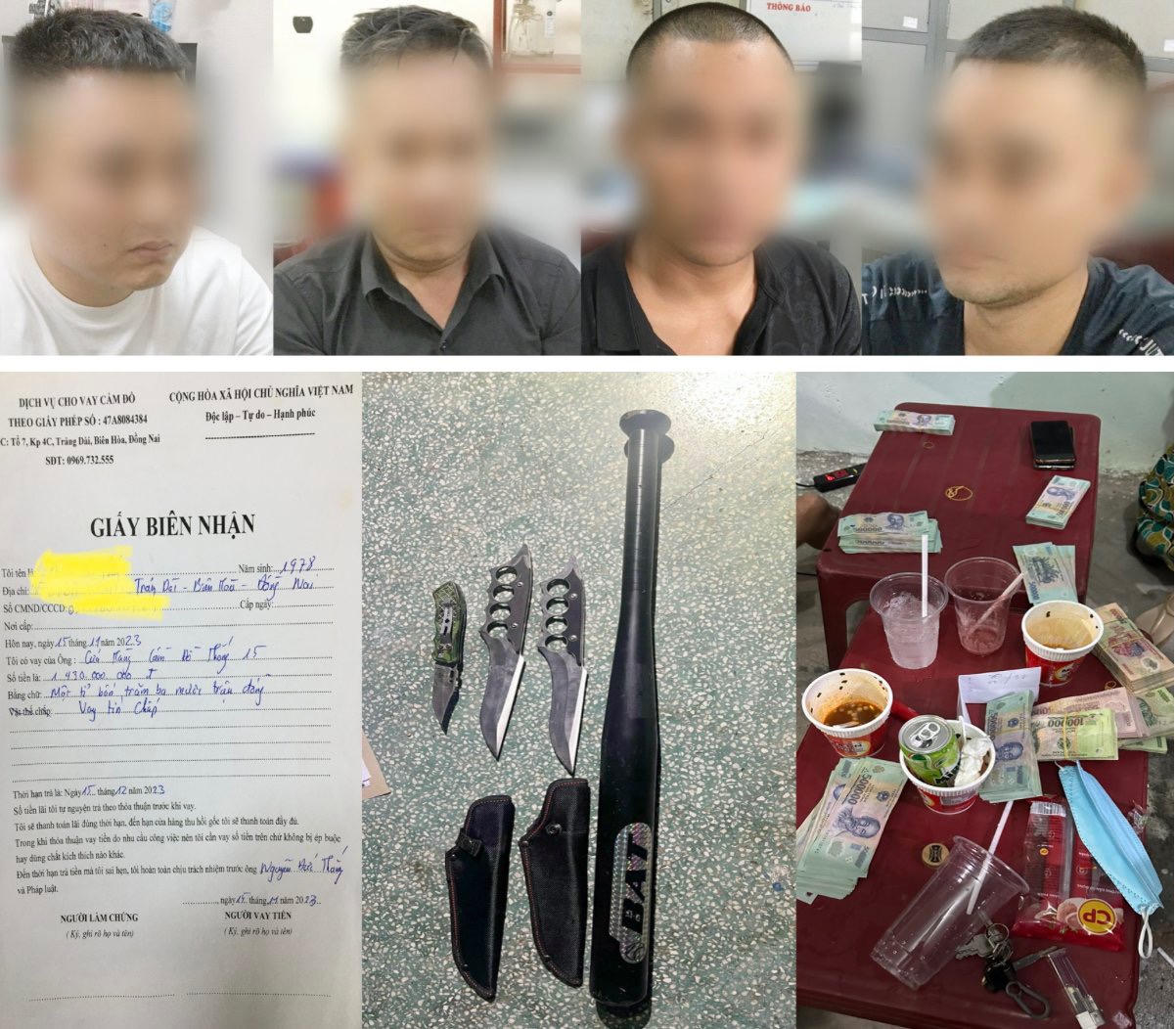 Đồng Nai: Bắt gọn ổ nhóm cho vay tín chấp với lãi suất…trên trời