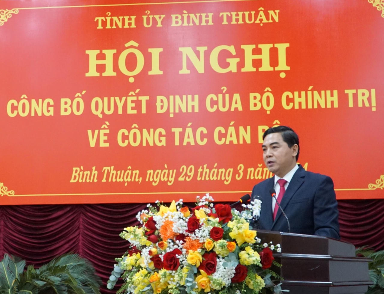 Công bố quyết định chuẩn y Bí thư Tỉnh uỷ Bình Thuận