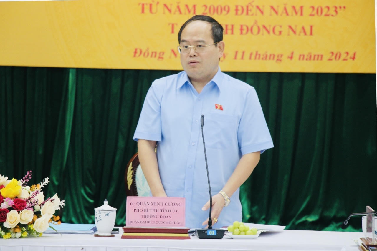 Đoàn giám sát của Uỷ ban Thường vụ Quốc hội làm việc tại tỉnh Đồng Nai