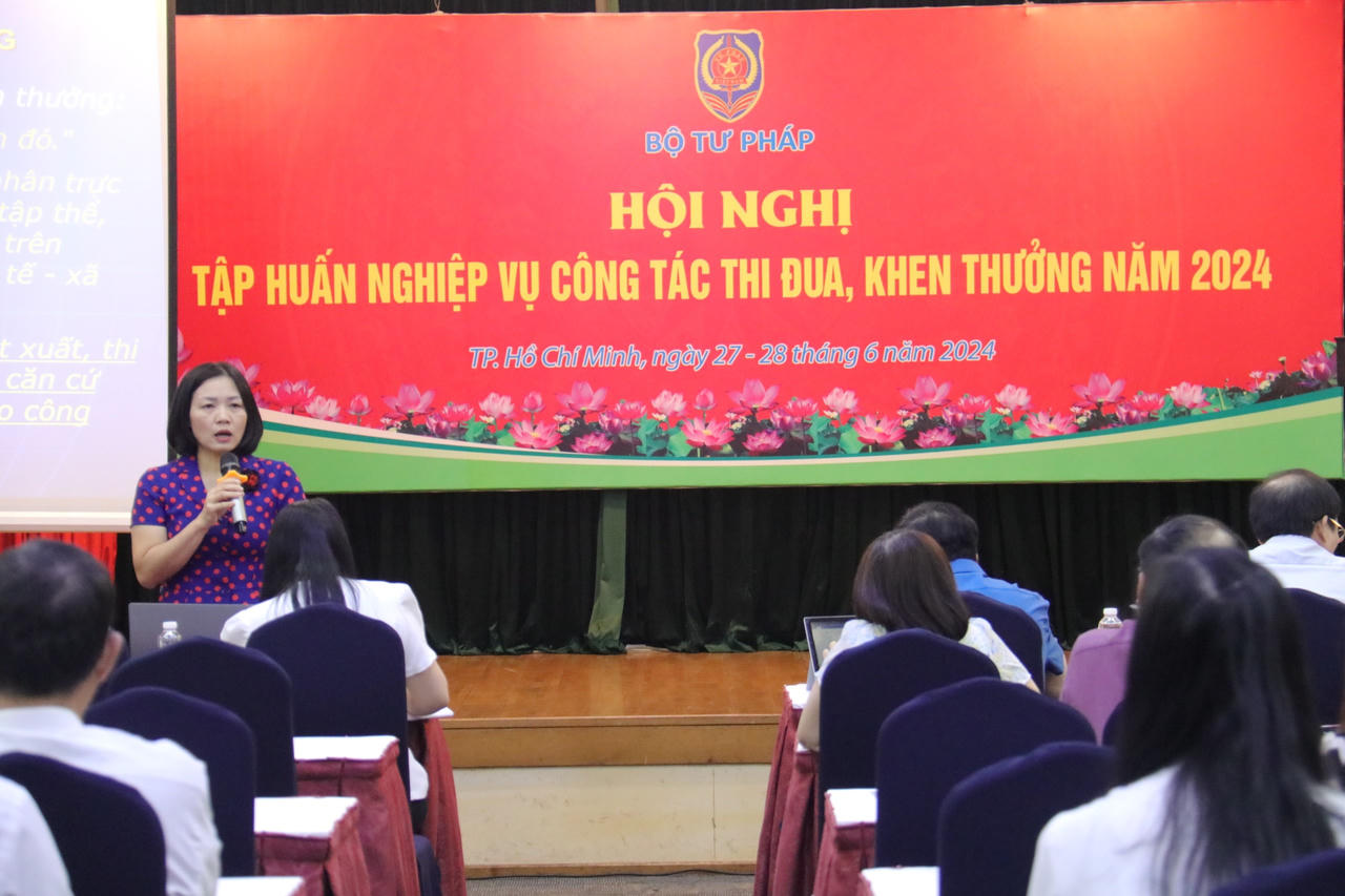 Bộ Tư pháp tổ chức Hội nghị tập huấn nghiệp vụ công tác thi đua, khen thưởng khu vực phía Nam năm 2024
