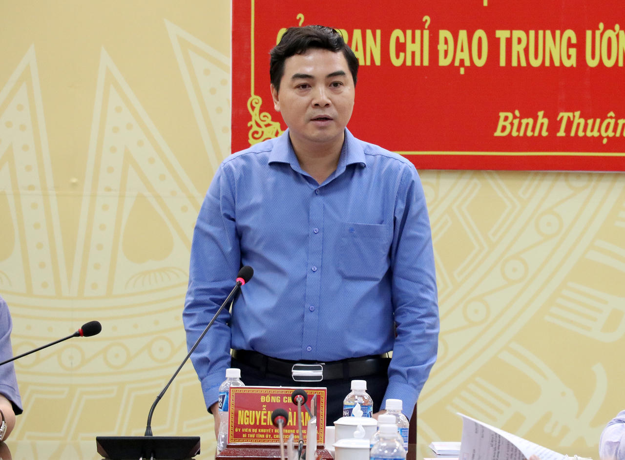 Đoàn kiểm tra của Ban Chỉ đạo Trung ương về Phòng, chống tham nhũng tiêu cực làm việc tại Bình Thuận