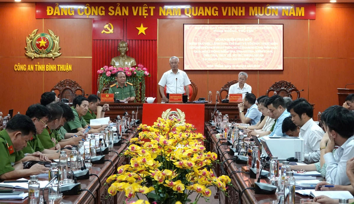 Ban Chỉ đạo Trung ương về phòng, chống tham nhũng, tiêu cực làm việc tại Công an tỉnh Bình Thuận