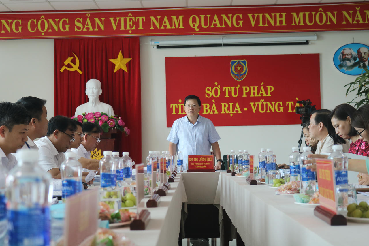 Thứ trưởng Mai Lương Khôi kiểm tra việc thực hiện Luật Luật sư và khảo sát tình hình triển khai Kết luận số 69-KL/TW của Ban Bí thư tại Bà Rịa – Vũng Tàu