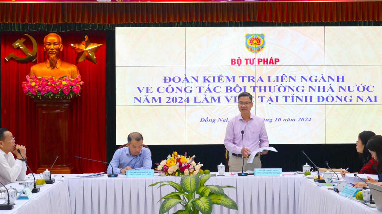 Đoàn kiểm tra của Bộ Tư pháp làm việc tại Đồng Nai về công tác Bồi thường nhà nước