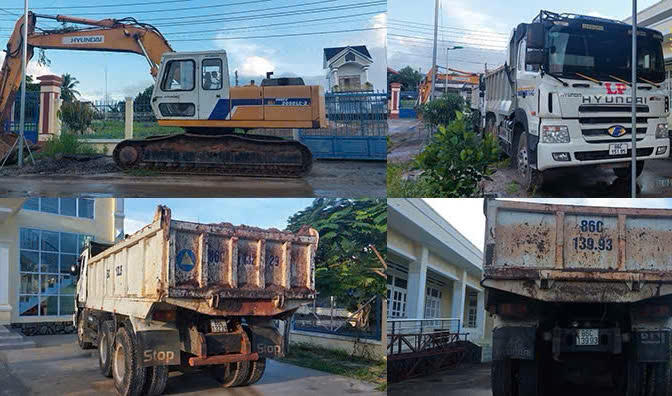 Tạm giữ nhiều phương tiện khai thác khoáng sản trái phép ở Bình Thuận