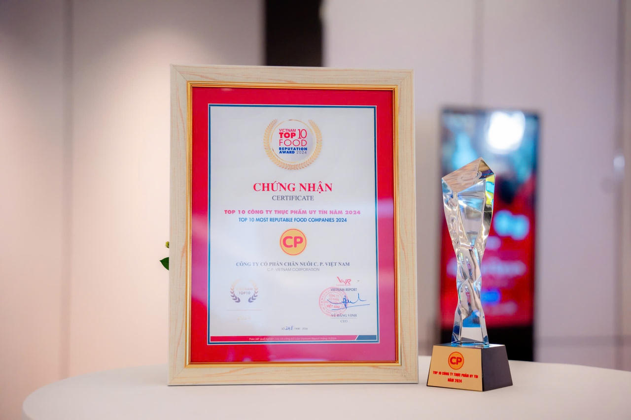 Năm thứ 5 liên tiếp C.P Việt Nam dẫn đầu top 10 công ty thực phẩm uy tín