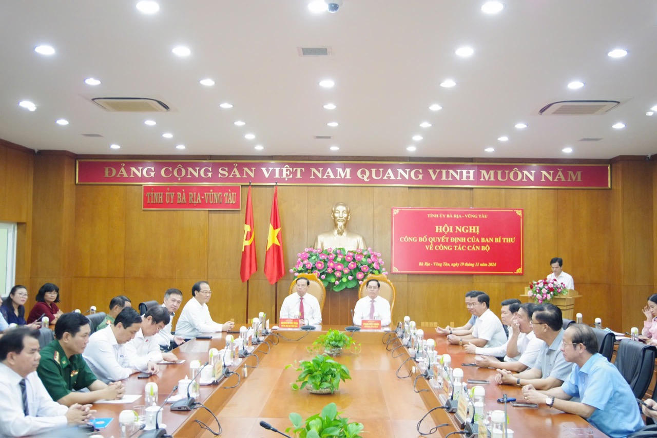 Công bố quyết định của Ban Bí thư Trung ương Đảng về công tác cán bộ tại Bà Rịa - Vũng Tàu