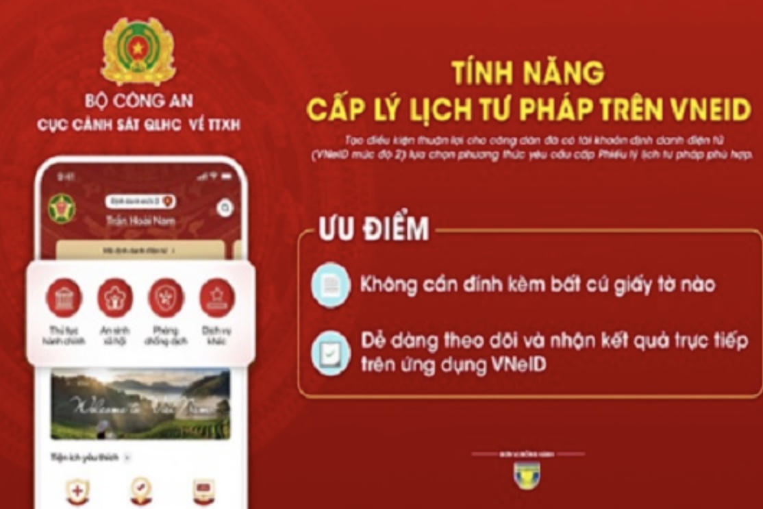 Đồng Nai thực hiện thí điểm cấp Phiếu Lý lịch tư pháp trên ứng dụng VNeID