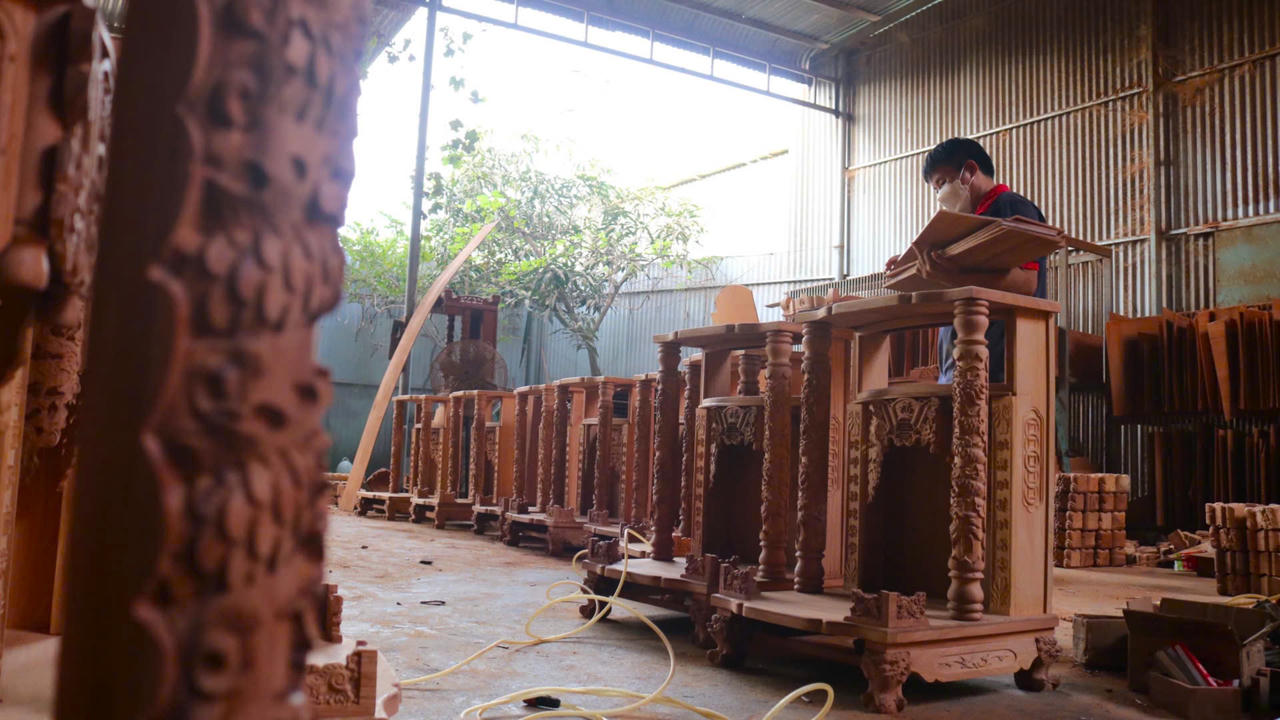 Cuối năm về thăm làng mộc Hố Nai