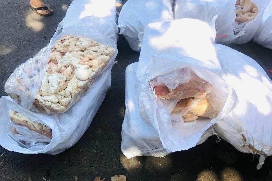 Phát hiện xe tải vận chuyển gần 10 tấn thịt động vật bốc mùi hôi thối 