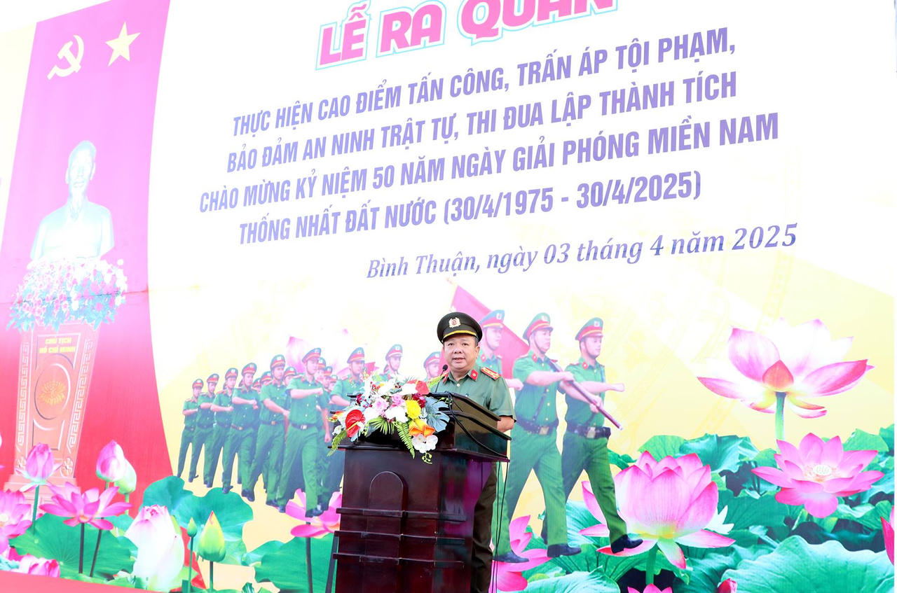 Công an tỉnh Bình Thuận ra quân thực hiện cao điểm tấn công, trấn áp tội phạm