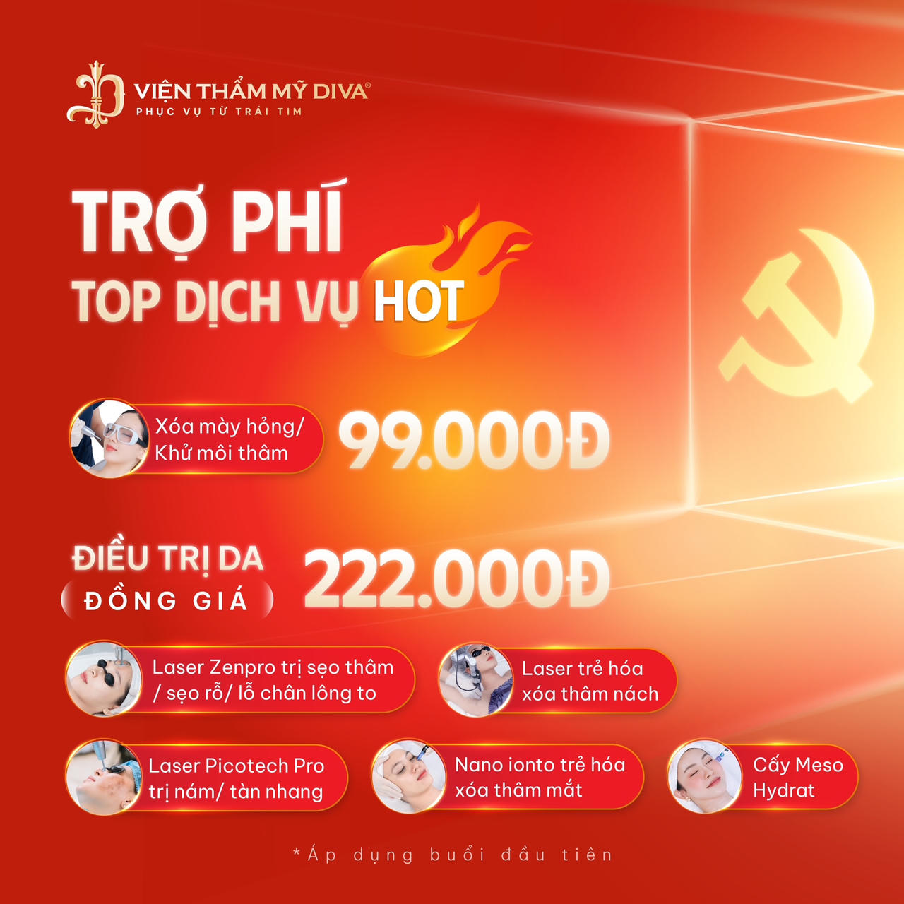 Viện thẩm mỹ DIVA ưu đãi mừng đại lễ, trợ giá tới 50% phí dịch vụ