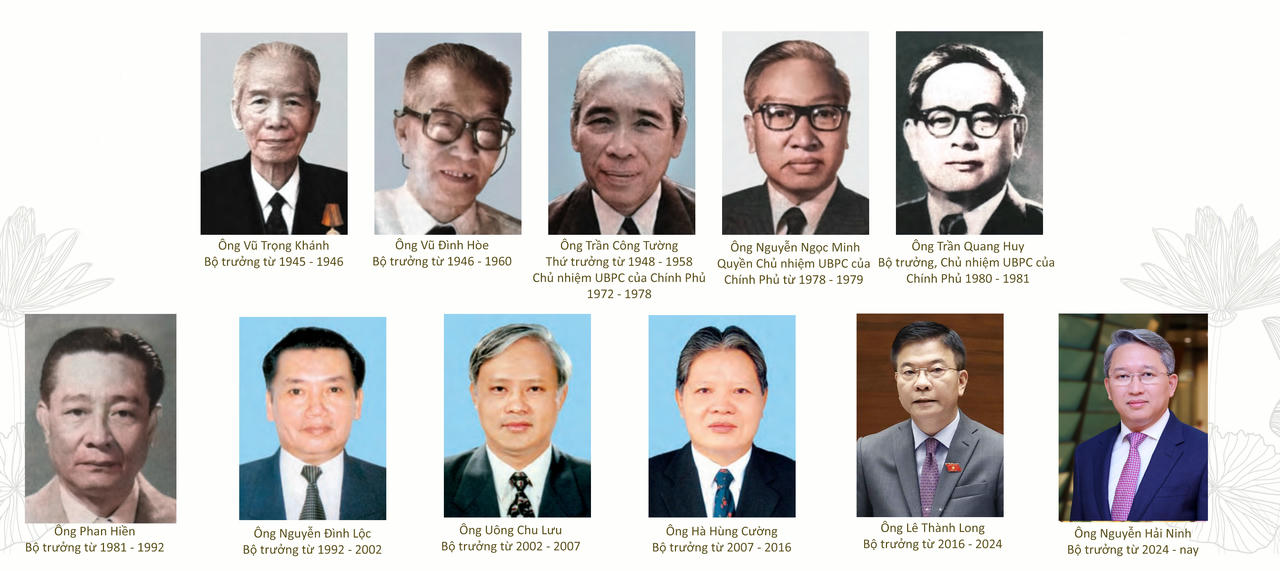 Lãnh đạo Bộ Tư pháp qua các thời kỳ.