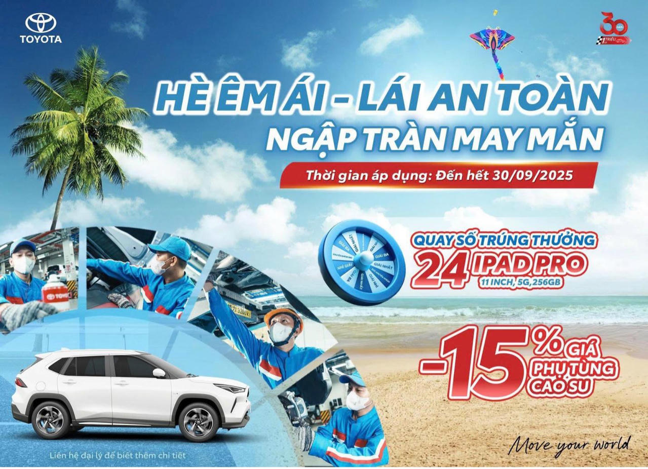 Toyota Việt Nam triển khai chương trình khuyến mại dịch vụ cho khách hàng trong 3 tháng