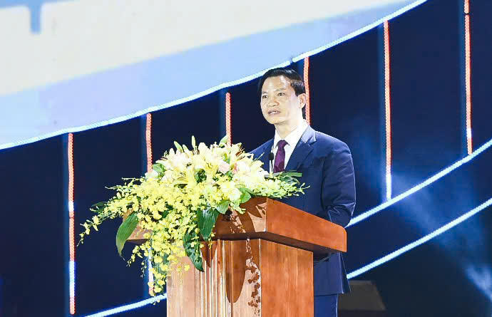 Ông Vương Quốc Tuấn - Chủ tịch UBND tỉnh Bắc Ninh phát biểu tại buổi lễ.