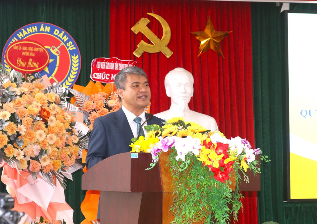 Thứ Trưởng Bộ Tư pháp Nguyễn Thanh Tú phát biểu chỉ đạo tại buổi lễ