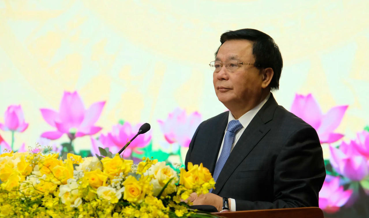 Ủy viên Bộ Chính trị, Giám đốc Học viện Chính trị quốc gia Hồ Chí Minh, Chủ tịch Hội đồng Lý luận Trung ương Nguyễn Xuân Thắng.