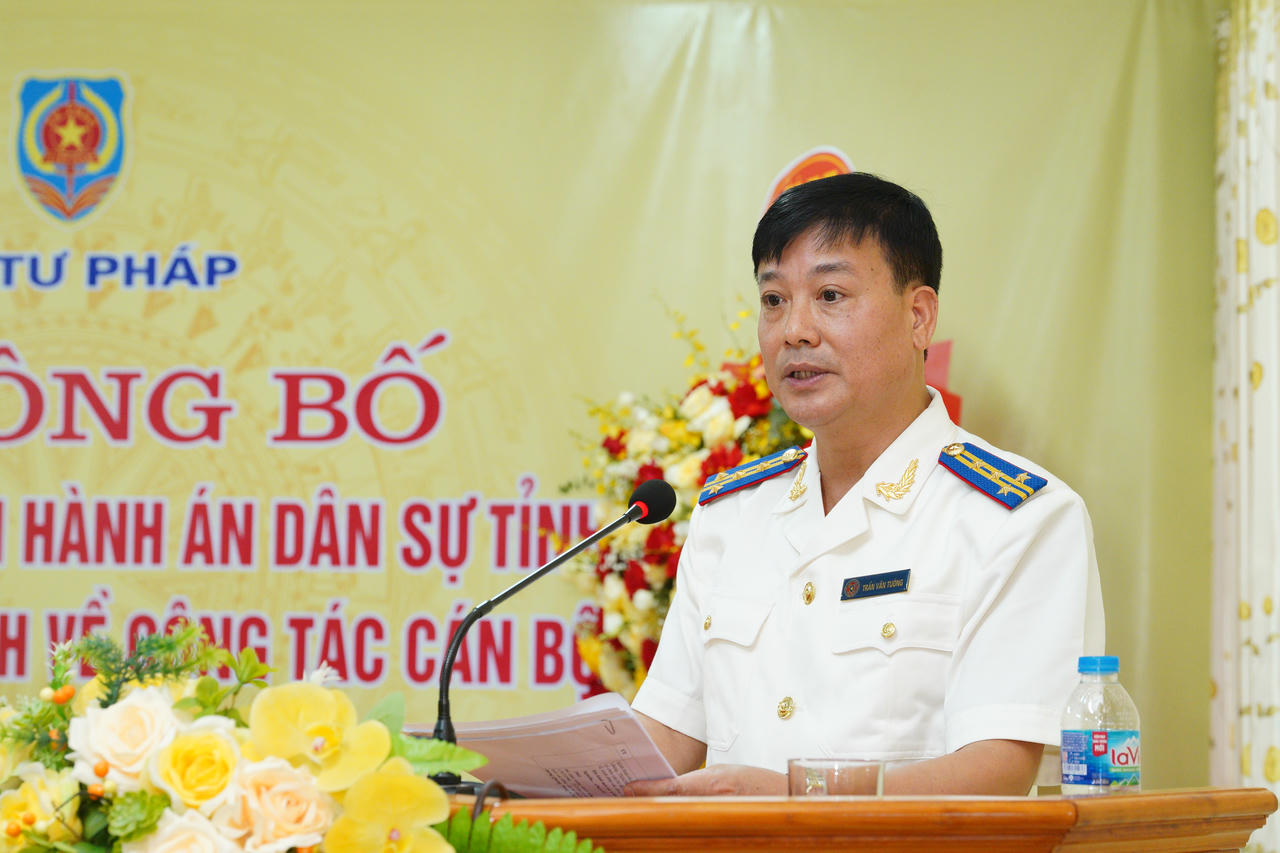 Tân Trưởng THADS tỉnh Lào Cai phát biểu nhận nhiệm vụ.