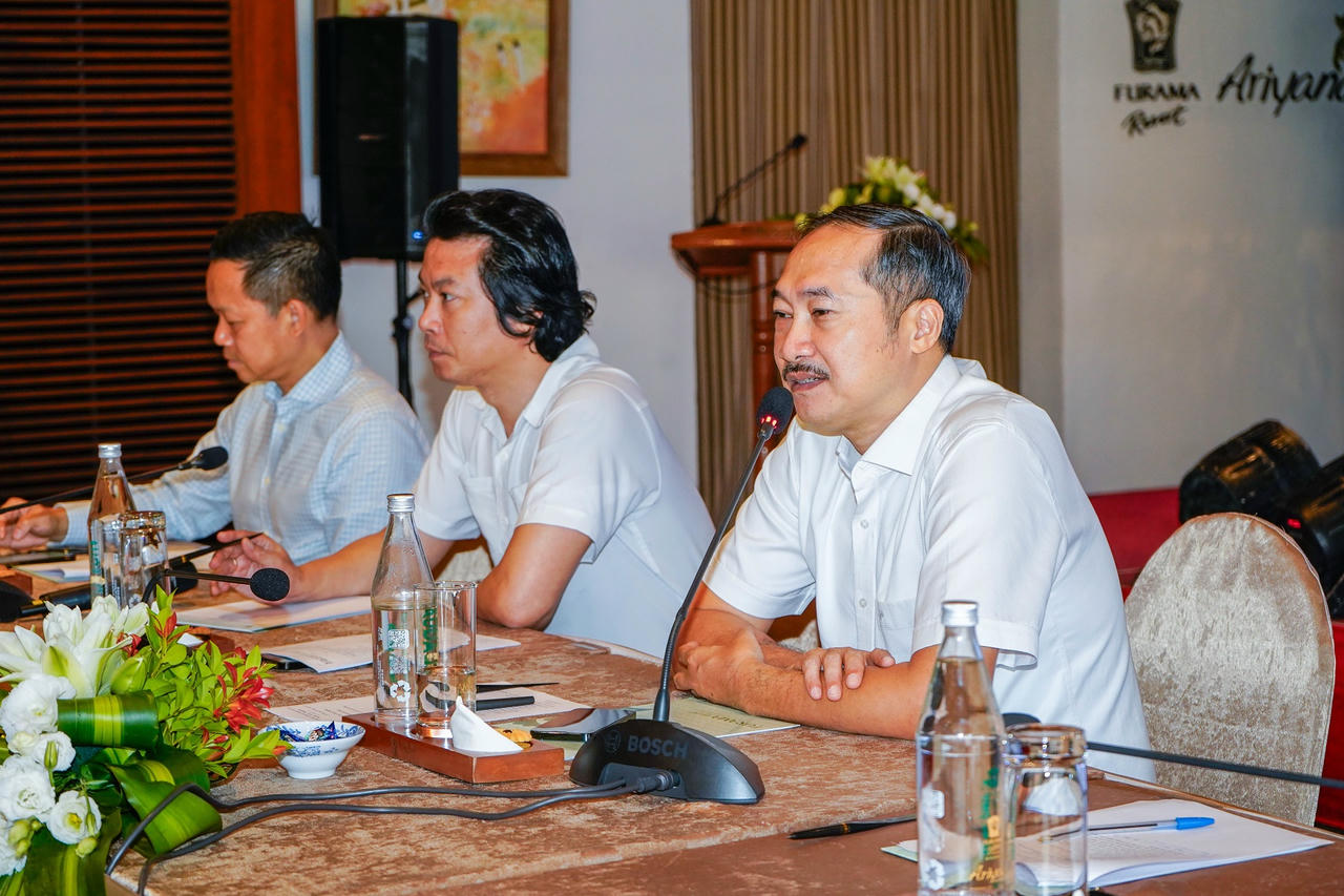 Ông Cao Trí Dũng, Chủ tịch lâm thời Hiệp hội Du lịch TP Đà Nẵng phát biểu tại hội nghị. 