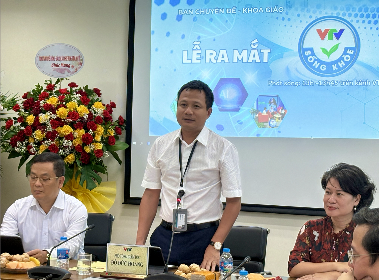 Ông Đỗ Đức Hoàng - Phó Tổng Giám đốc Đài Truyền hình Việt Nam phát biểu tại lễ ra mắt 