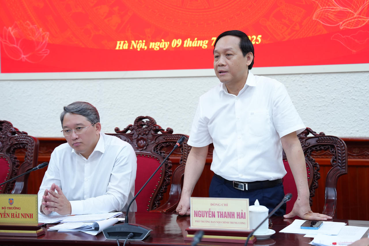 Phó Trưởng Ban Nội chính Trung ương Nguyễn Thanh Hải phát biểu.