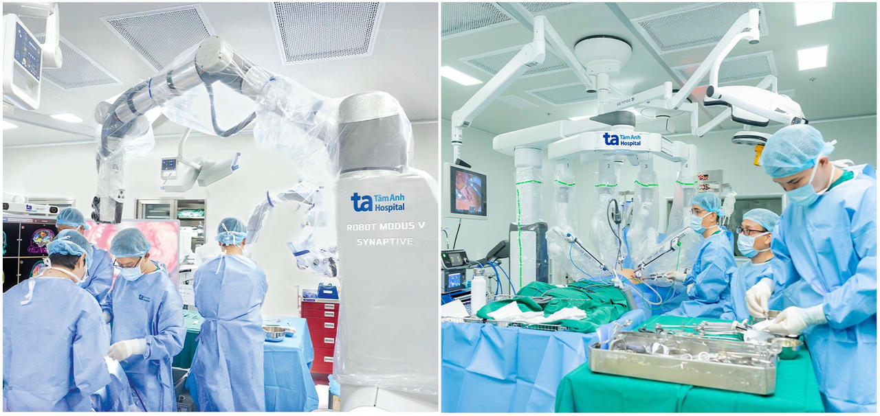 Robot Modus V Synaptive ứng dụng trí tuệ nhân tạo (AI) phẫu thuật bệnh thần kinh, sọ não, tủy sống… Robot Da Vinci Xi hỗ trợ phẫu thuật hơn 120 loại bệnh phức tạp.

