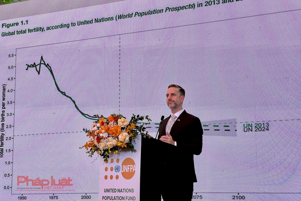 Báo cáo Tình trạng Dân số Thế giới 2025 do ông Matt Jackson, Trưởng Đại diện UNFPA tại Việt Nam trình bày