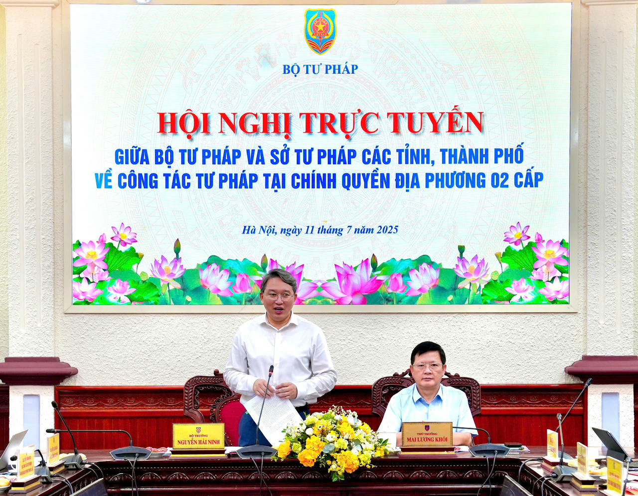 Bộ trưởng Nguyễn Hải Ninh phát biểu tại Hội nghị.