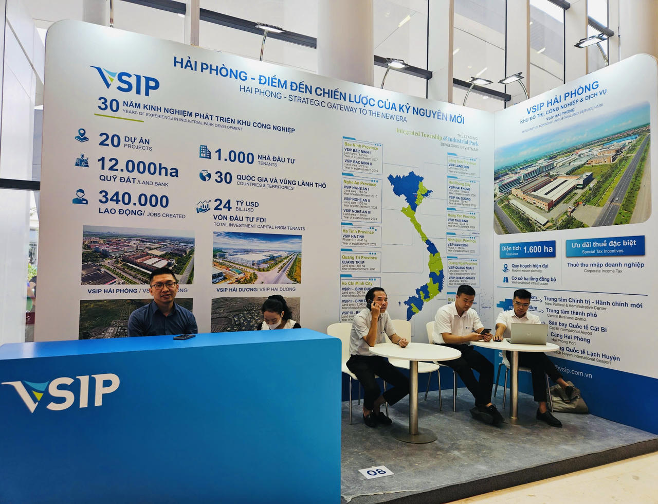 Gian hàng của KCN VSIP Hải Phòng - Đây cũng là một trong những điểm đến hấp dẫn nhà đầu tư trong thời gian qua. 
