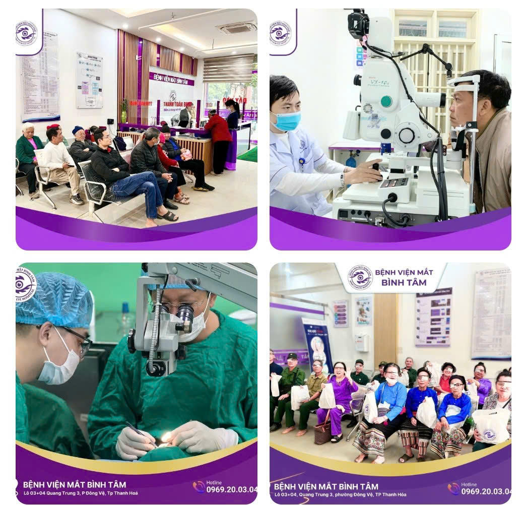 Hoạt động thăm khám và điều trị tại Bệnh viện Mắt Bình Tâm.