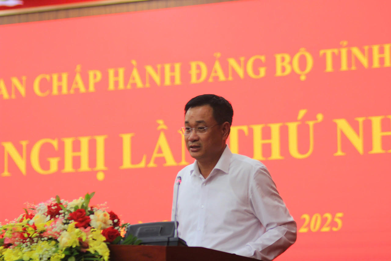Bí thư Tỉnh ủy Lê Ngọc Quang phát biểu kết luận tại hội nghị.