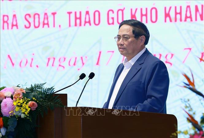 Thủ tướng Phạm Minh Chính phát biểu chỉ đạo. Ảnh: Dương Giang/TTXVN