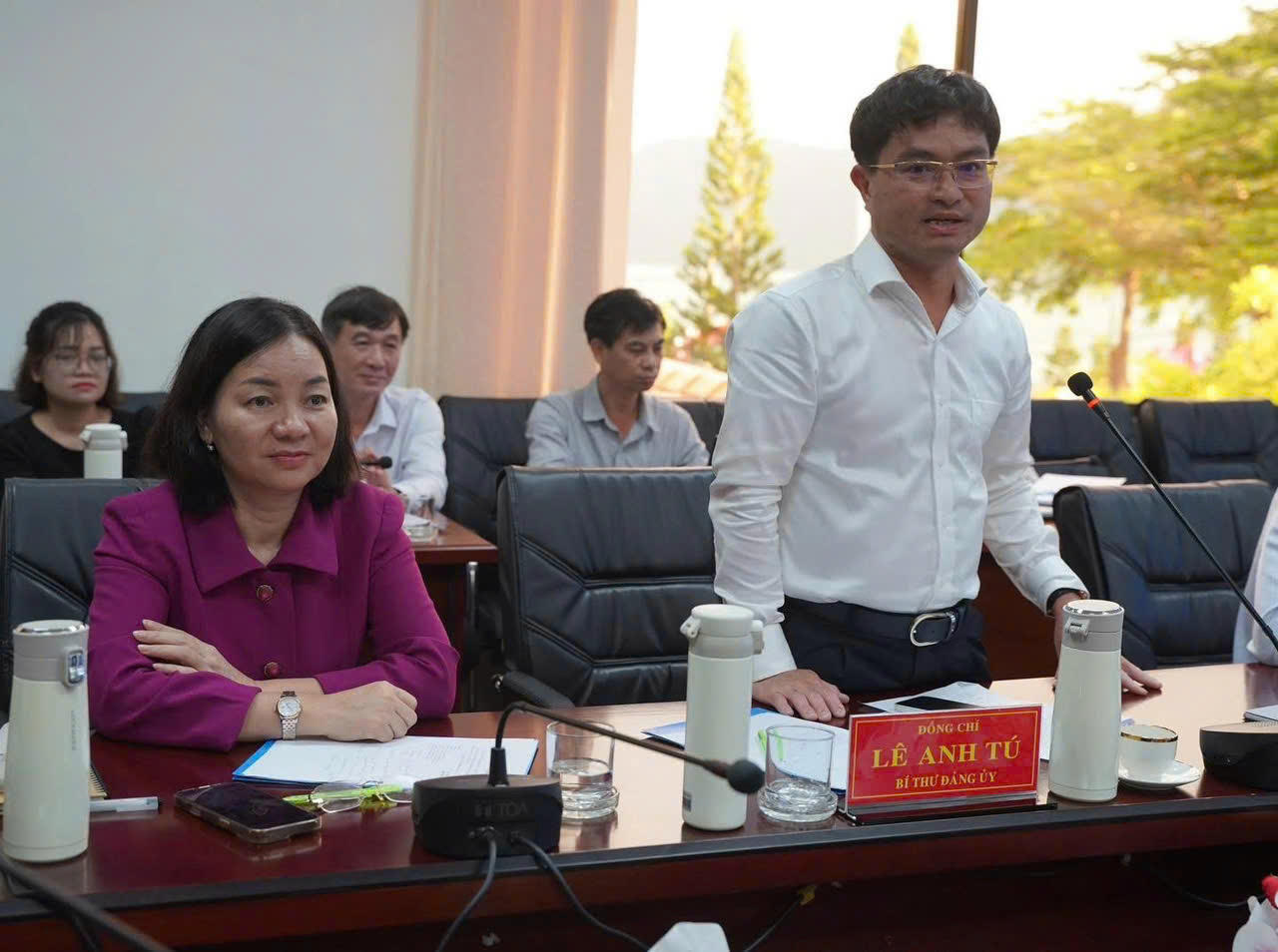 Ông Lê Anh Tú - Bí thư Đặc khu Côn Đảo phát biểu tại buổi làm việc. (Ảnh: TTVHCĐ)