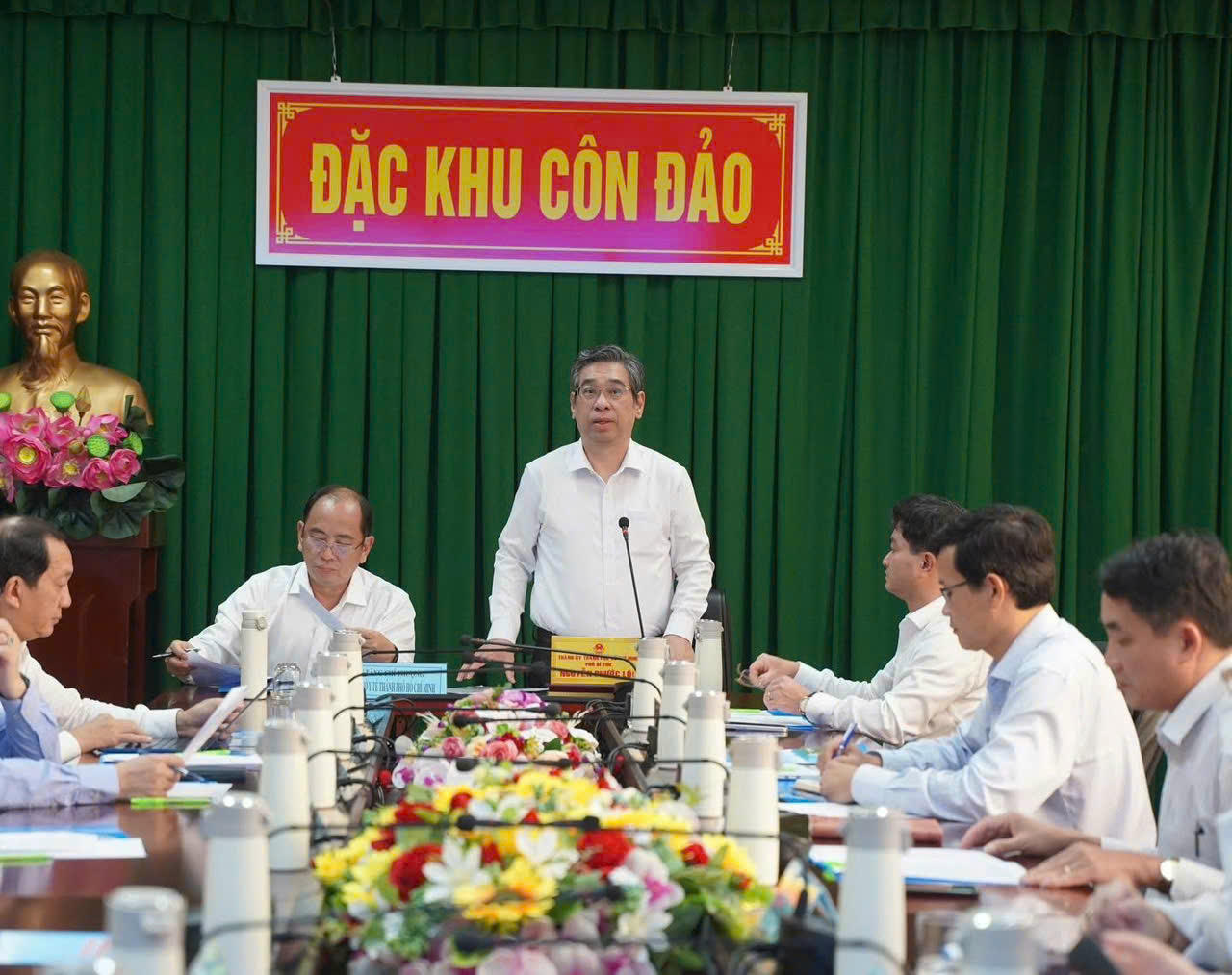  Ông Nguyễn Phước Lộc - Phó Bí thư Thành ủy TP HCM phát biểu chỉ đạo tại buổi làm việc. (Ảnh: TTVHCĐ)