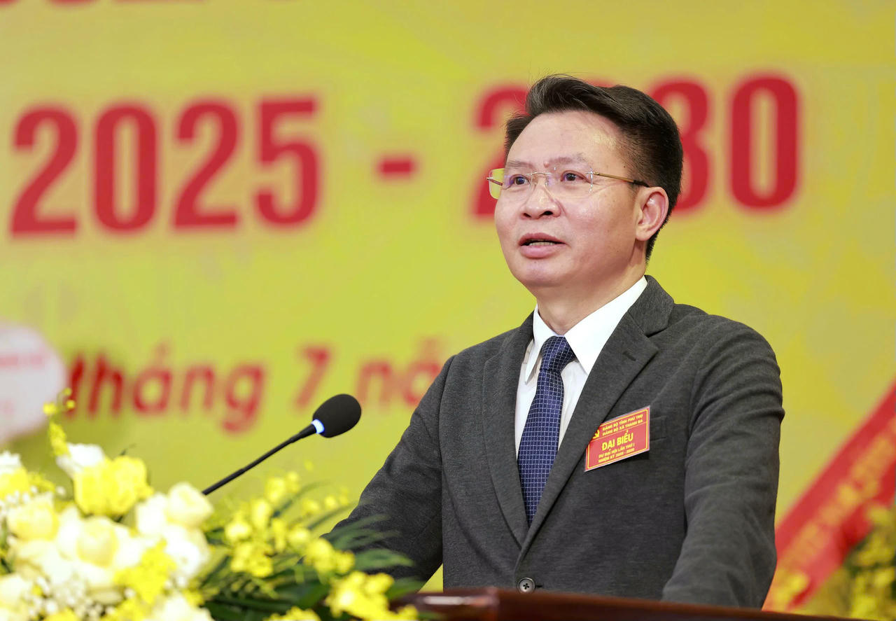 Giám đốc công an tỉnh Phú Thọ, Nguyễn Minh Tuấn phát biểu tại Đại hội