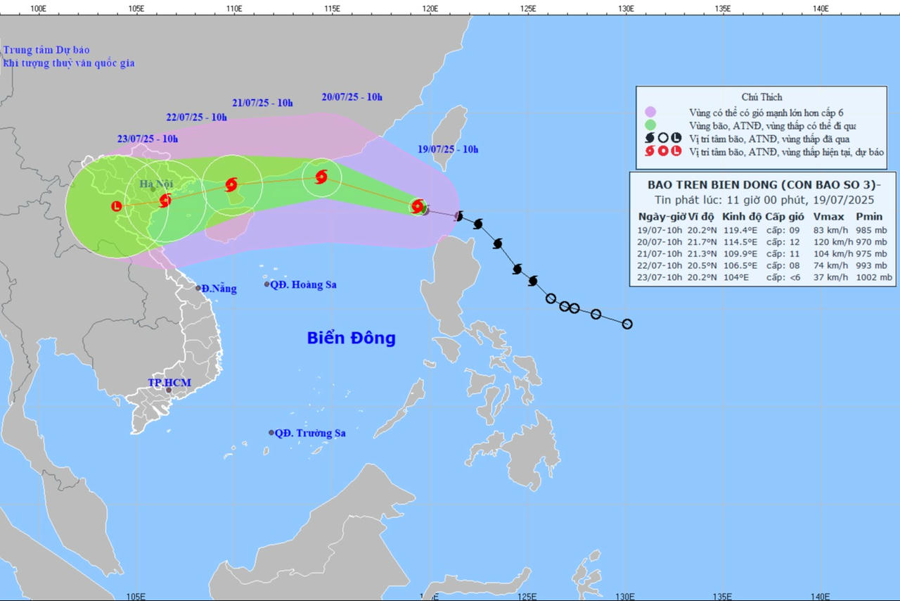 Bão tiếp tục mạnh lên, các tỉnh Quảng Ninh - Đắk Lắk cần chủ động ứng phó
