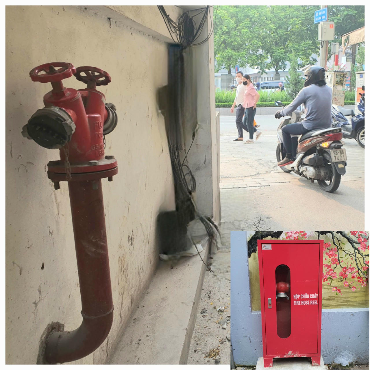 Họng chờ khô cùng hệ thống đường ống được lắp đặt tại ngõ 692 Lạc Long Quân, P. Tây Hồ, Hà Nội phục vụ công tác PCCC trong các ngõ nhỏ được người dân rất đồng tình. Ảnh: TN