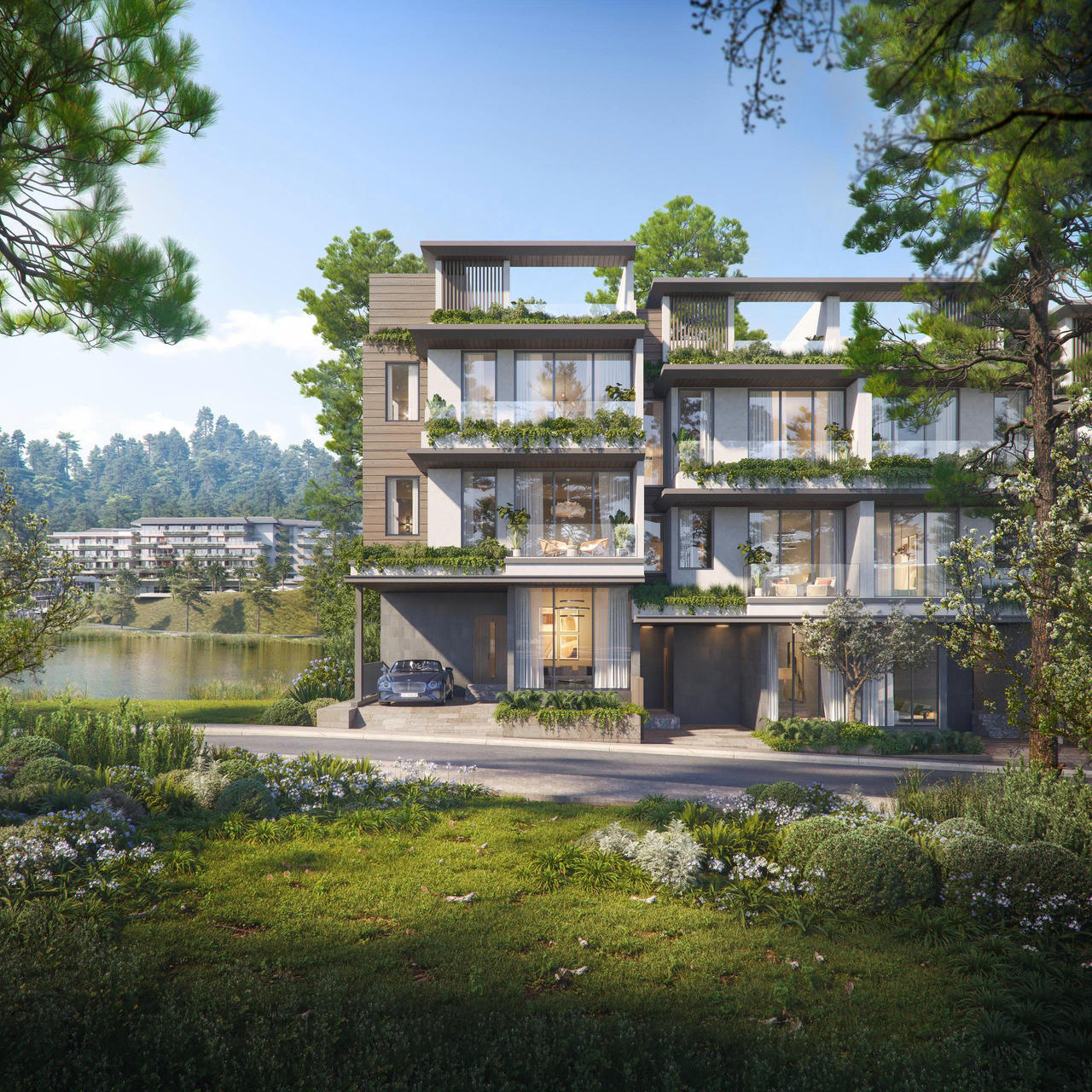 Tại Spring Residences, mỗi đường nét kiến trúc là sự hòa quyện giữa tinh thần đương đại tinh giản và khí chất thanh lịch.
