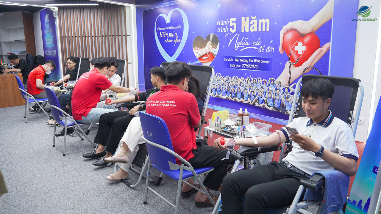 Cán bộ nhân viên Won Group tham gia hiến máu, hành động thiết thực vì cộng đồng.