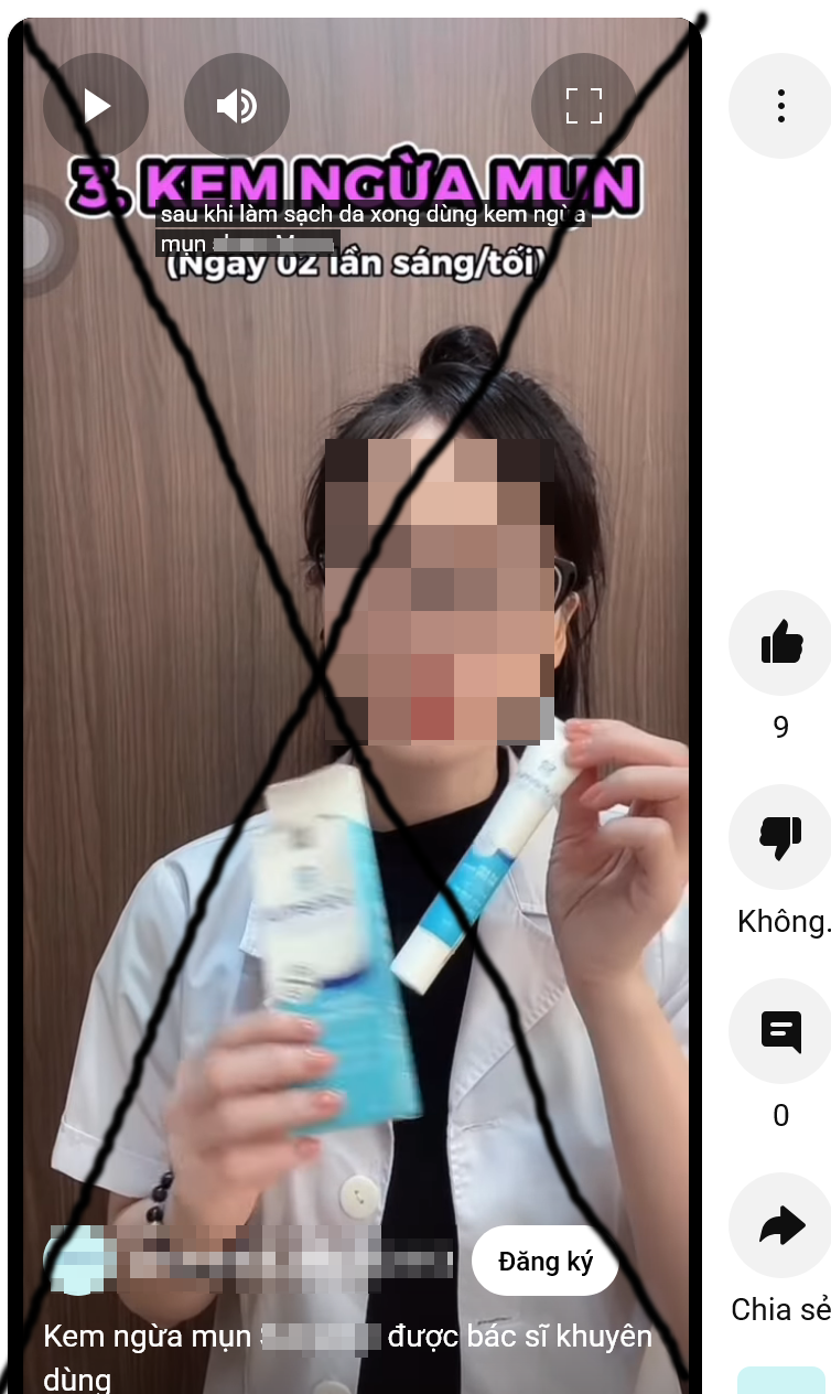 Một hình ảnh quảng cáo trên mạng xã hội có sử dụng áo blouse trắng.  (Ảnh: H.Cơ)
