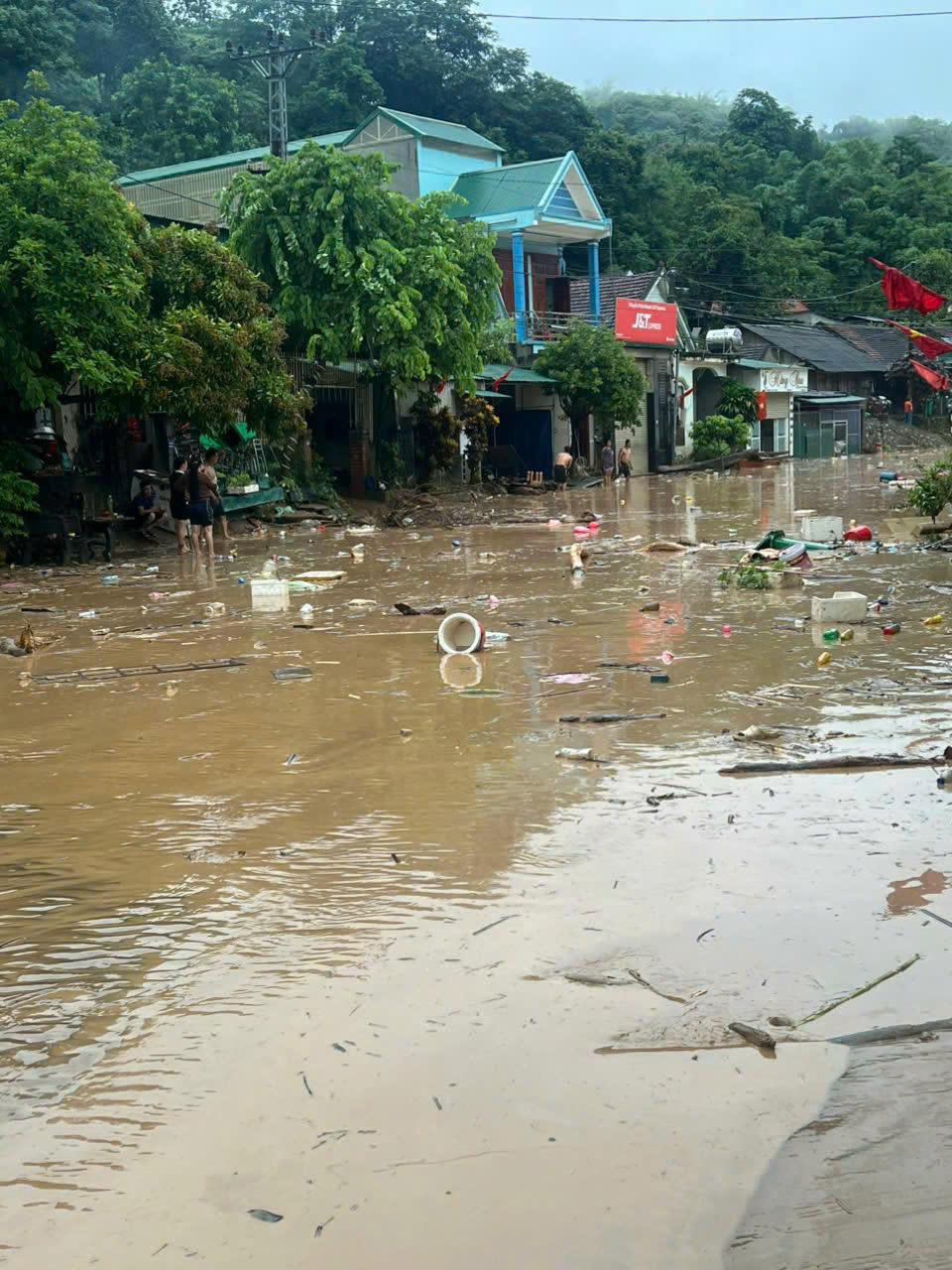 Những tuyến đường ngập ngụa bùn đất và cỏ rác. (ảnh CTV)
