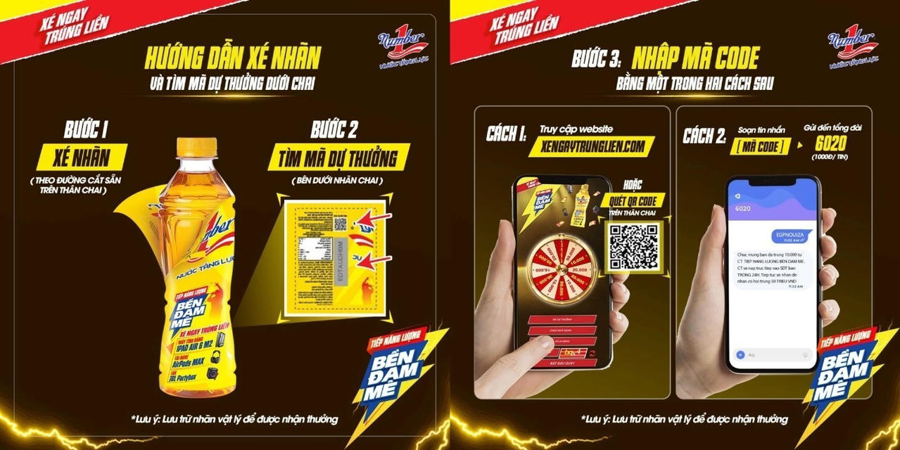 
















Dễ dàng tham gia và
trúng thưởng cùng Nước tăng lực Number 1.




