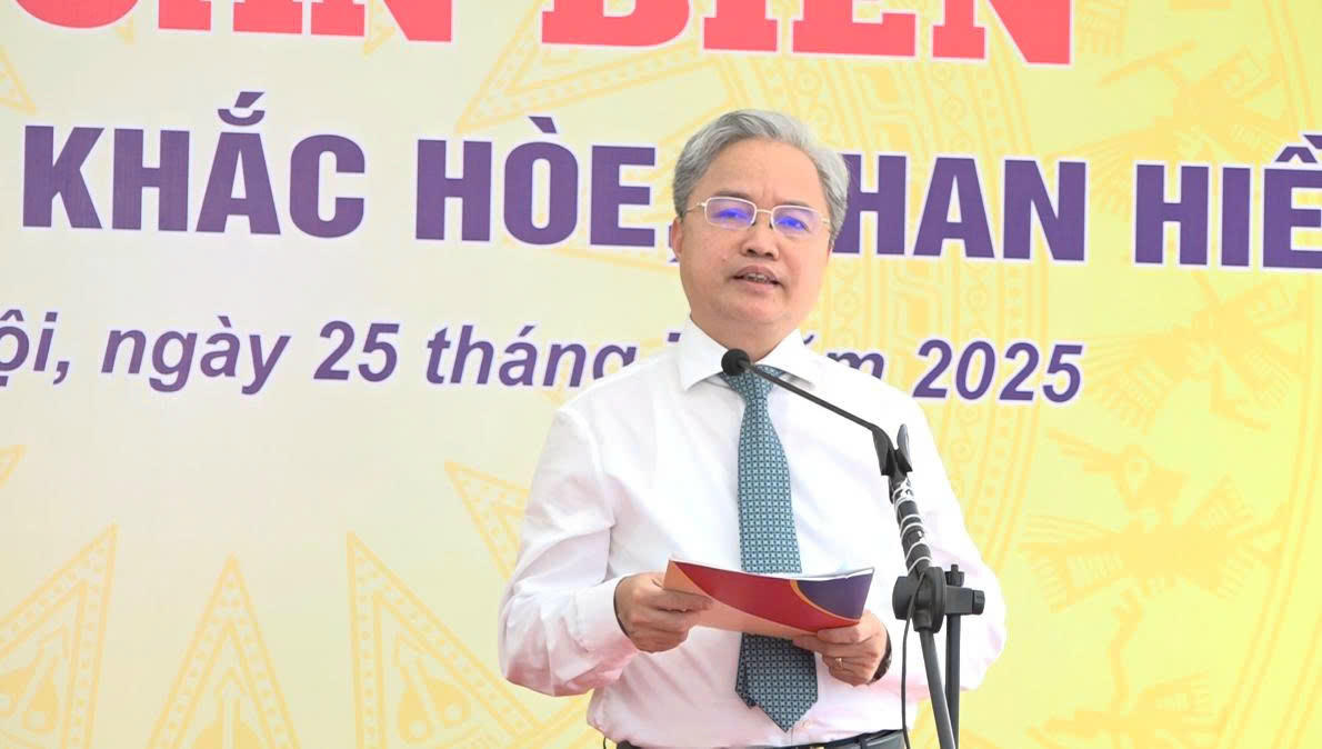 Ông Nguyễn Quang Thái, Phó Bí thư chuyên trách Đảng ủy Bộ Tư pháp phát biểu tại buổi lễ