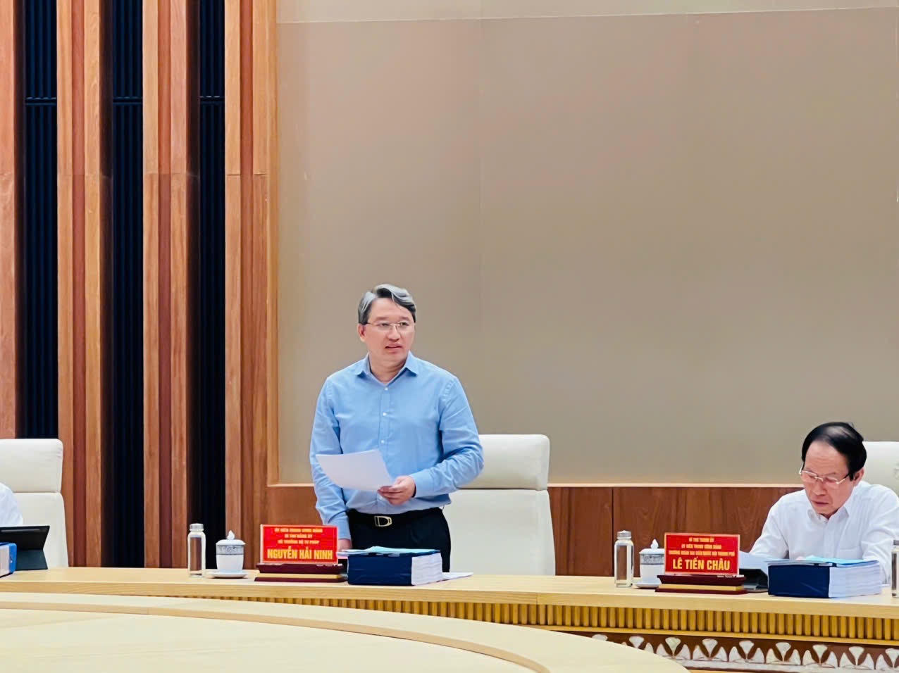 Bộ trưởng Bộ Tư pháp Nguyễn Hải Ninh phát biểu.
