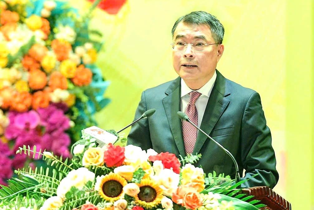 Ủy viên Bộ Chính trị, Bí thư Trung ương Đảng, Trưởng Ban Tổ chức Trung ương Lê Minh Hưng dự và phát biểu chỉ đạo Đại hội.