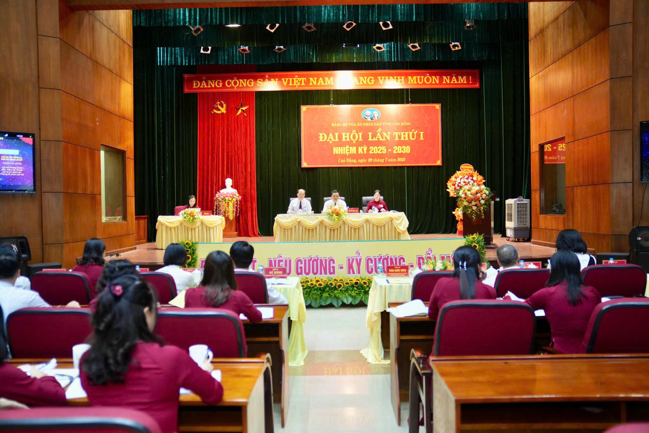 Đại hội lần thứ I, nhiệm kỳ 2025-2030 TAND tỉnh Cao Bằng với chủ đề “Đoàn kết, nêu gương, kỷ cương, đổi mới”