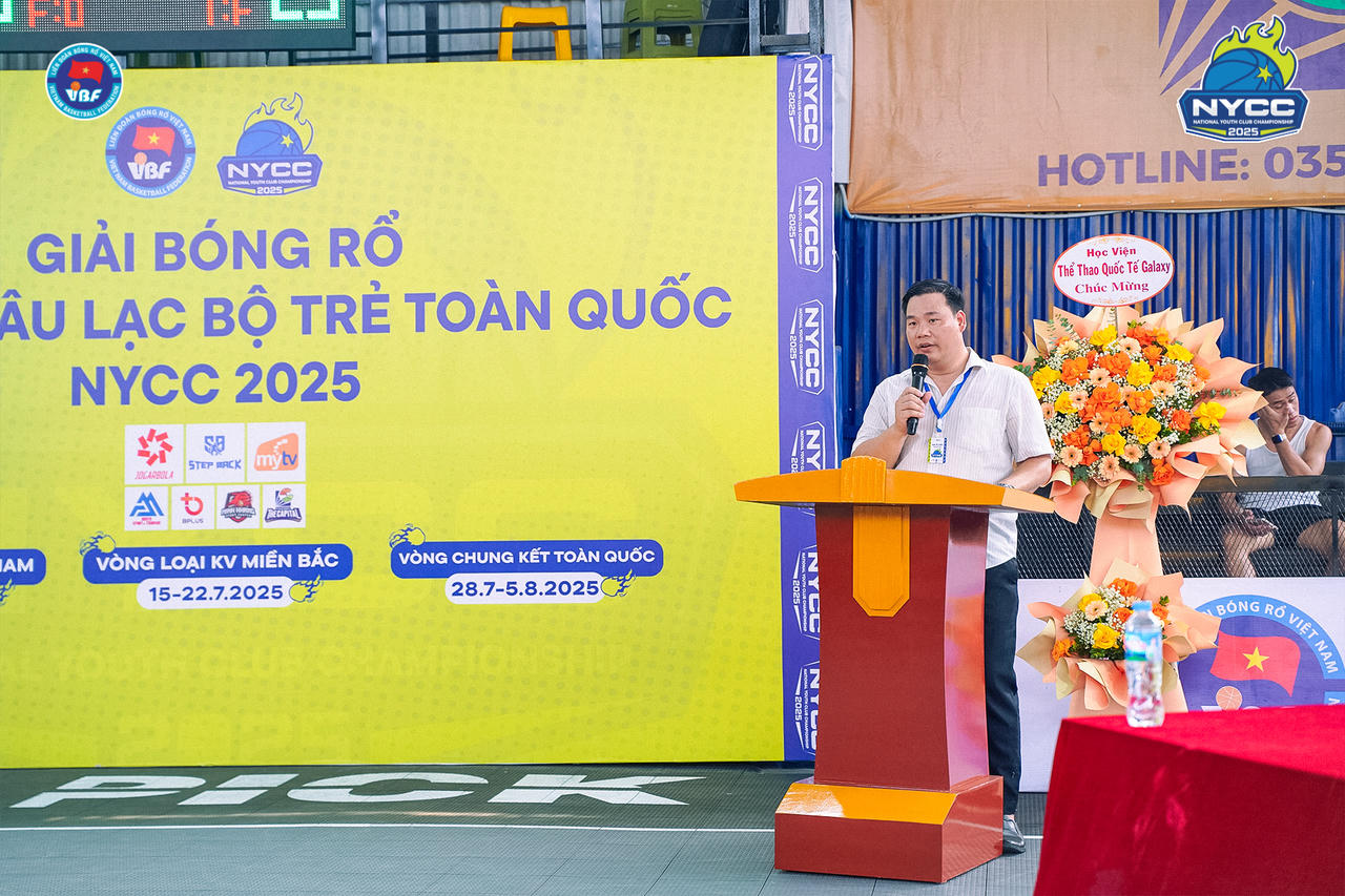 Ông Vũ Văn Trọng - Phó Chủ tịch Liên đoàn Bóng rổ Việt Nam - Trưởng Ban tổ chức Giải bóng rổ Cúp các câu lạc bộ trẻ toàn quốc – NYCC 2025