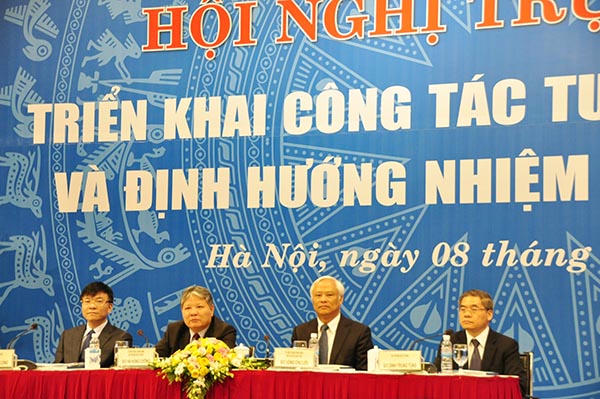 Hội nghị triển khai công tác tư pháp năm 2016, định hướng nhiệm kỳ 2016-2020, ngày 8/1/2016. (Ảnh: moj.gov.vn)