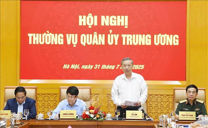 Tổng Bí thư Tô Lâm chủ trì hội nghị. Ảnh: TTXVN phát
