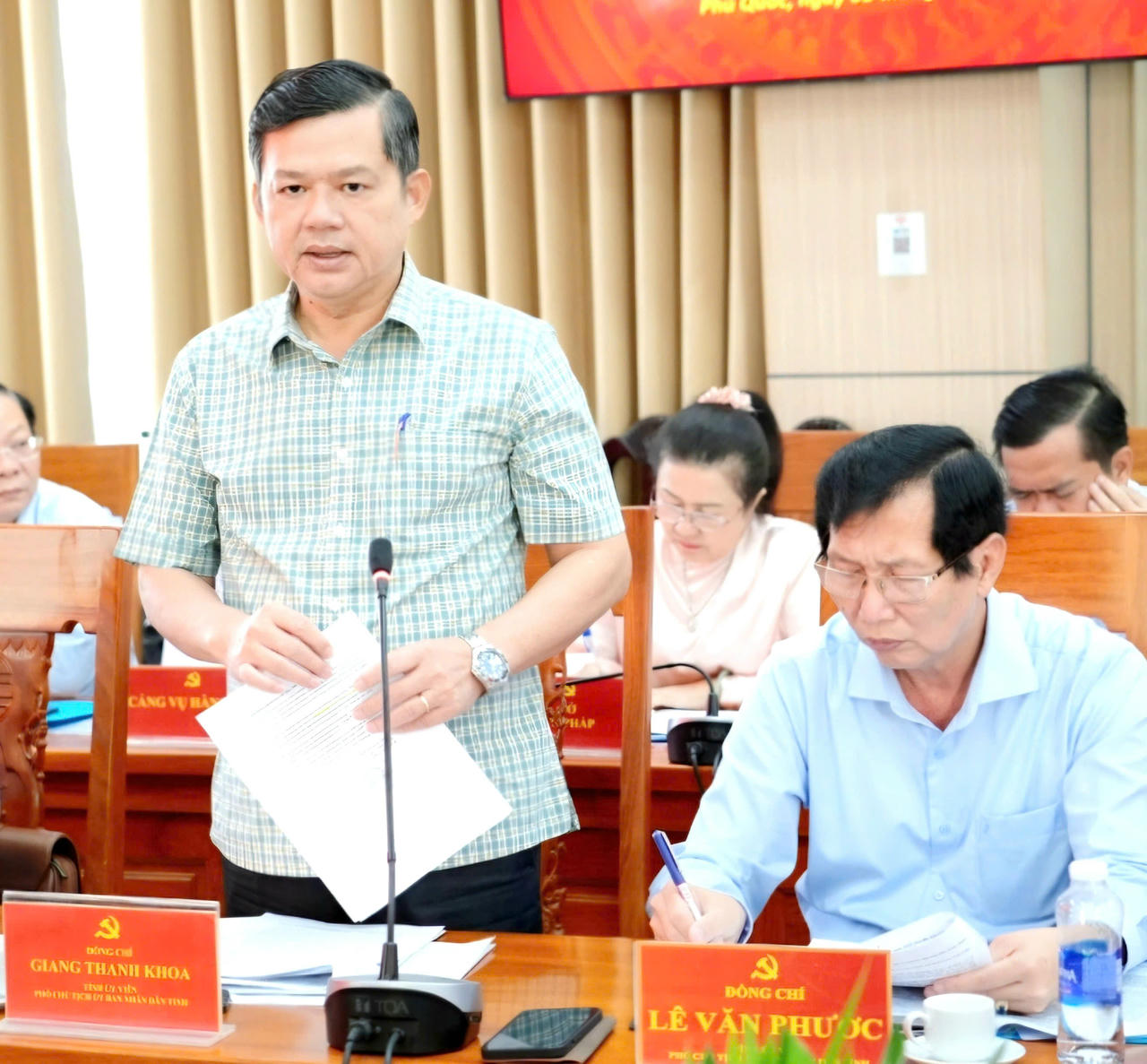Ông Giang Thanh Khoa, Phó Chủ tịch UBND tỉnh An Giang phát biểu tại buổi làm việc.